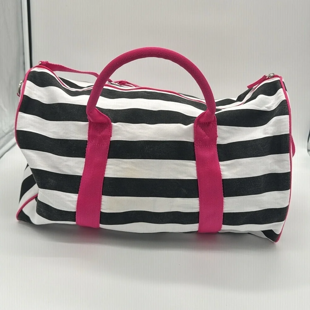 VICTORIA'S SECRET Zip around‎ MEDIUM Bag Shopping/Travel/Striped - Picture 3 of 11